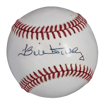 Bill Dickey Single Signed OAL Brown Baseball (PSA/DNA)